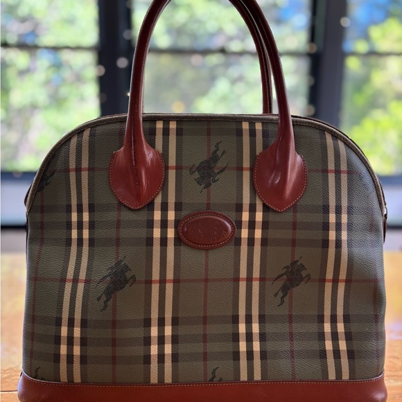Burberry Leather ShoulderBag ShadowHorse Rare Vintage Burberry  